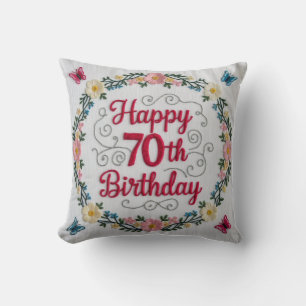 70 Years Loved" Throw Pillow: A Heartfelt Tribute  Cushion