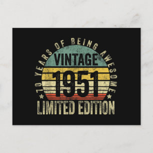 70 Years Old Gifts Vintage 1951 Birthday Postcard