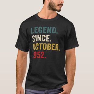70 Years Old  Legend Since October 1952 70th Bday  T-Shirt