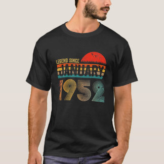 70 Years Old Retro Birthday Gift Legend Since Janu T-Shirt