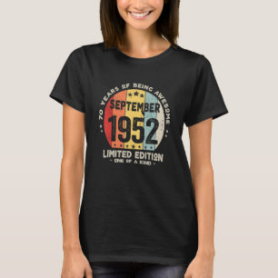 70 Years Old September 1952  70th Birthday T-Shirt