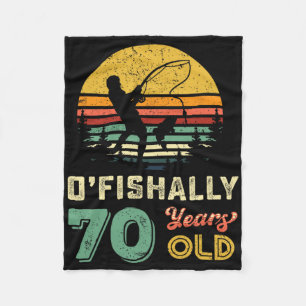 70 Years Old Seventy Grandpa Fish 70th Birthday Fi Fleece Blanket