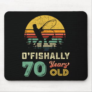 70 Years Old Seventy Grandpa Fish 70th Birthday Fi Mouse Pad