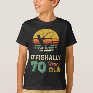 70 Years Old Seventy Grandpa Fish 70th Birthday Fi T-Shirt