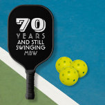 70 Years Still Swinging Custom Text Age Name Colou Pickleball Paddle<br><div class="desc">The perfect pickleball paddle for someone who is still out there swinging - makes a great birthday, retirement, or anniversary gift. Design features bold typography that reads "70 and still swinging" Change the age to 50, 60, 80, etc. and the text to still playing, still pickling, etc. Also add the...</div>