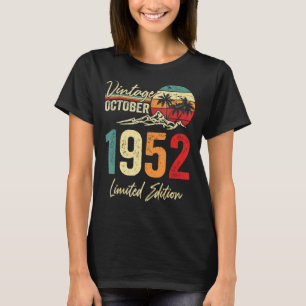 70 Yr Old Vintage October 1952 70th Birthday T-Shirt