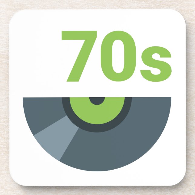 70s 1970's Rock Record Music Coaster (Front)