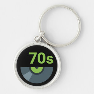 70s 1970's Rock Record Music Key Ring