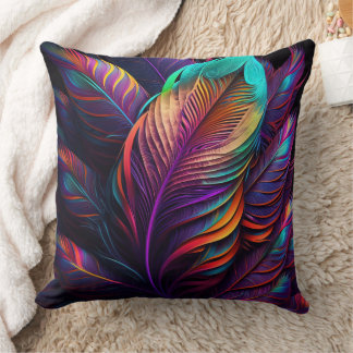 70s 60s Psychedelic Feathers Cushion