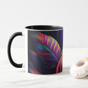 70s 60s Psychedelic Feathers  Mug