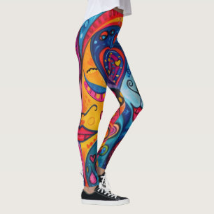 70s 60s Psychedelic Hippy Retro Hip Leggings