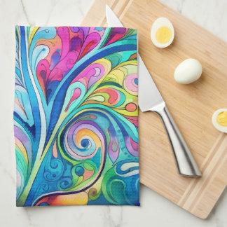 70s 60s Psychedelic Hippy Retro Hip Tea Towel