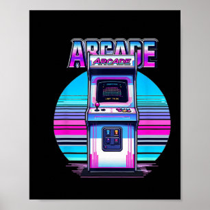 70s 80s 90s Vintage Retro Arcade Video Game Old Sc Poster
