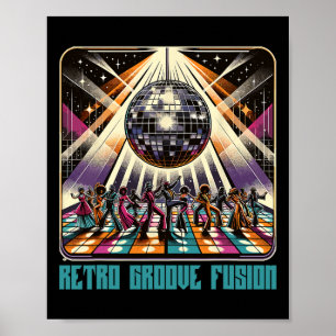 70s 80s Disco Retro Groove Fusion Funky 1970s Disc Poster