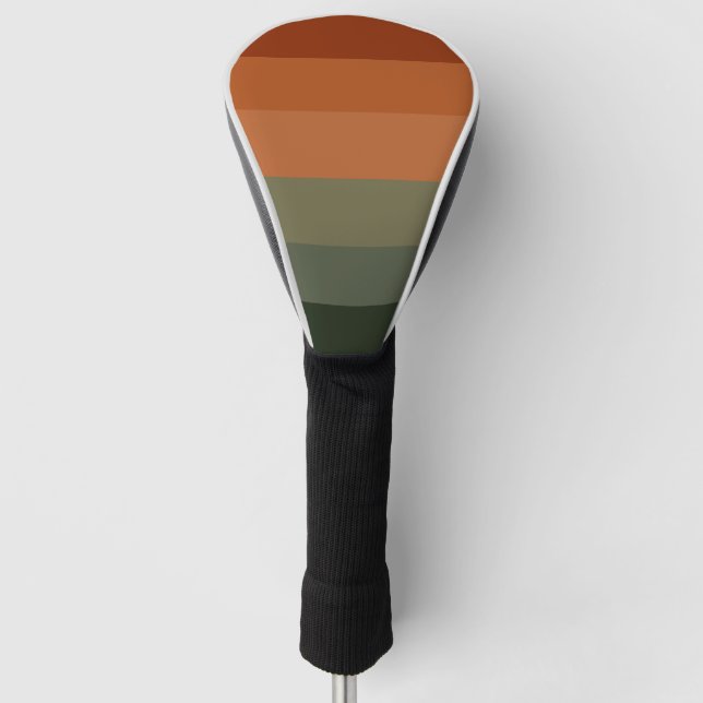 70s 80s Retro Striped Stripes Golf Head Cover (Front)
