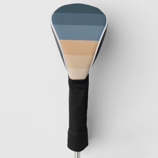 70s 80s Retro Striped Stripes Golf Head Cover (Front)