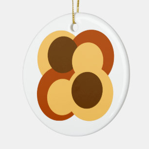 70s Abstract Geometric Circular Shapes Ceramic Tree Decoration