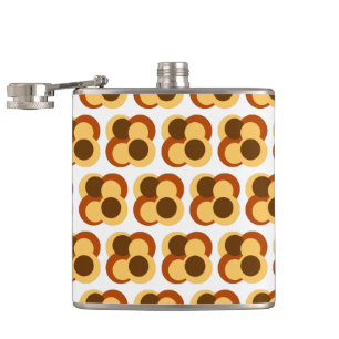 70s Abstract Geometric Circular Shapes Hip Flask
