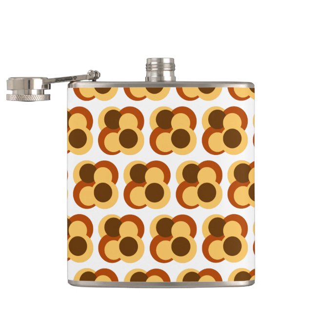 70s Abstract Geometric Circular Shapes Hip Flask (Opened)