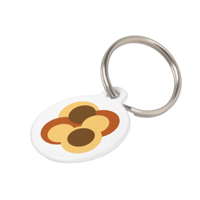 70s Abstract Geometric Circular Shapes Pet Tag (Side)
