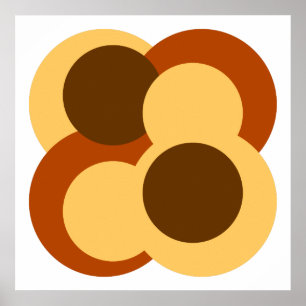 70s Abstract Geometric Circular Shapes Poster