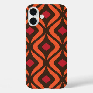 70s Abstract Geometric Shapes Pattern iPhone 16 Plus Case