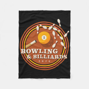 70s Bowling And Billiards  Fleece Blanket