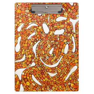 70s Colors Red Orange Yellow Abstract Design Clipboard