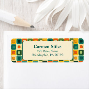 '70s Colourful Square Pattern Return Address