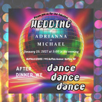 70s Disco Ball Retro Nostalgia Wedding Invitation