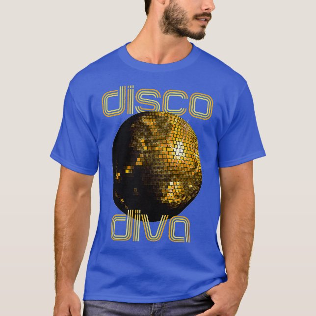 70s Disco Diva T Shirt Glitterball Mirrorball (Front)