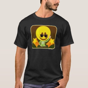 70s Disco Smile Guy Cute Cartoon Character Logo T-Shirt