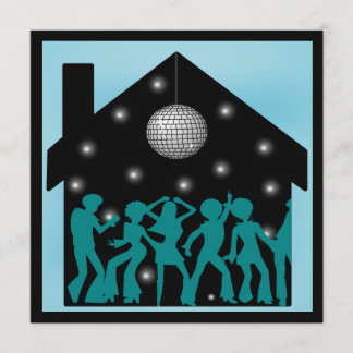 70s Disco Theme House Party Invitation