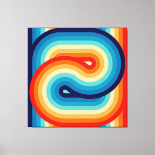 70s Double Wave Canvas Print