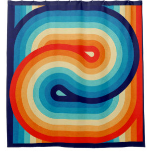 70s Double Wave Shower Curtain