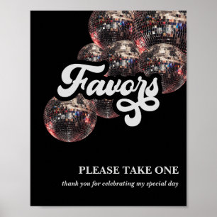 70s Favour Sign Disco Ball Party Decor