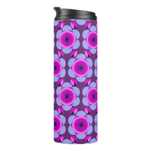 70s floral vibe  - pink and purple - african print thermal tumbler
