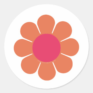 70's Flower Power Classic Round Sticker