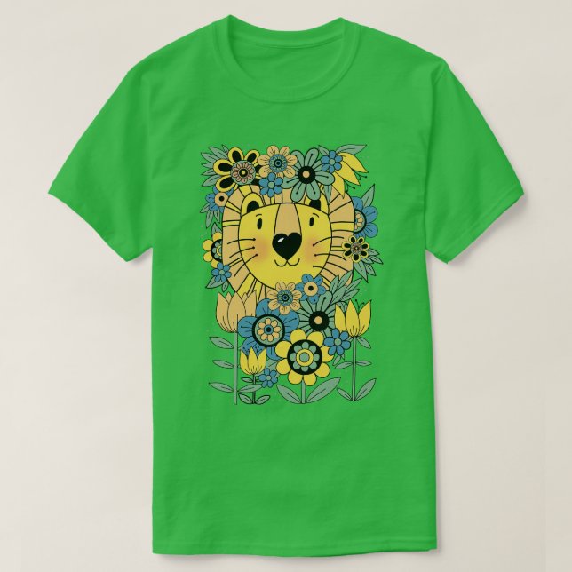 70s flower power lion T-Shirt (Design Front)