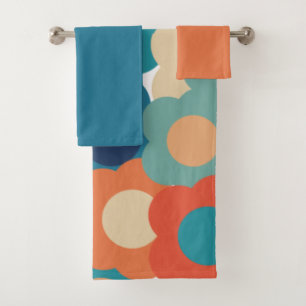 70s Flowers  Bath Towel Set