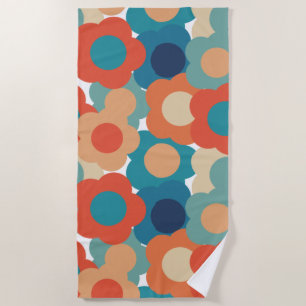 70s Flowers Beach Towel