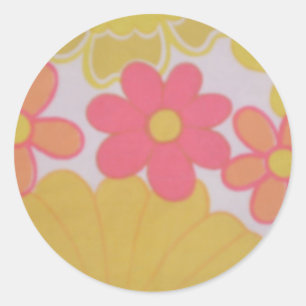 70's Flower's Retro Classic Round Sticker