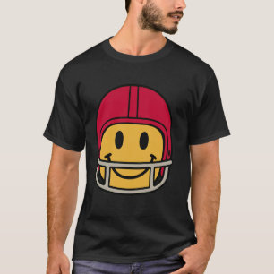 70s Football Yellow Smile Face Smiling Happy Retro T-Shirt