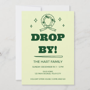 70s Groovy Drop By Holiday Open House Invitation