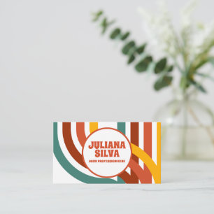 70's Groovy Element Lined with QR Business Card