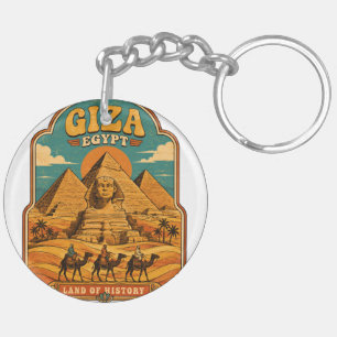70s Groovy Great Pyramids of Giza Key Ring