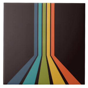 70s Groovy Retro Colorful Pattern Tile