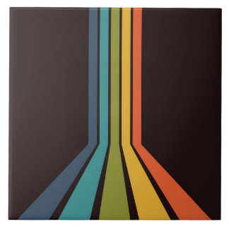 70s Groovy Retro Colourful Pattern Tile