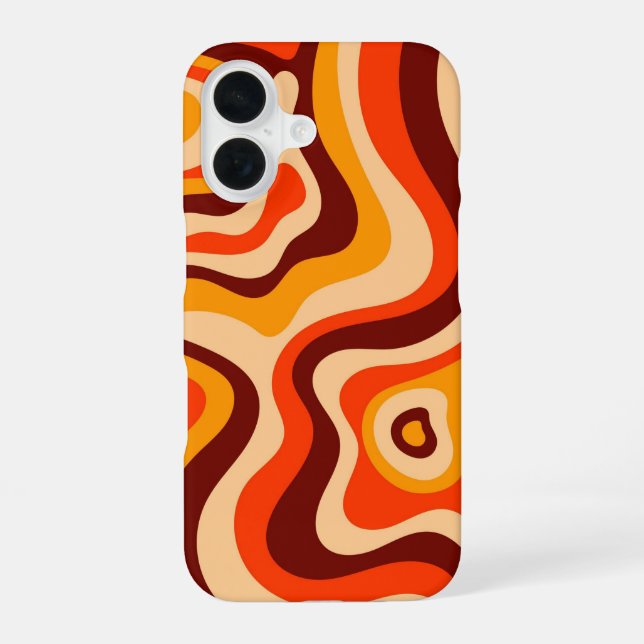 70s Groovy Wave Vibe iPhone 16 Case (Back)