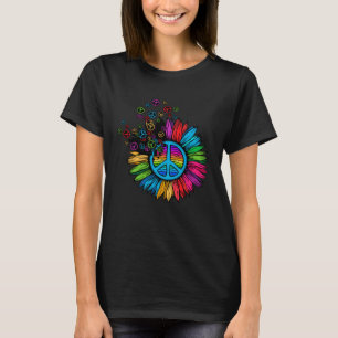 70s Hippie Costume Sunflower Peace T-Shirt